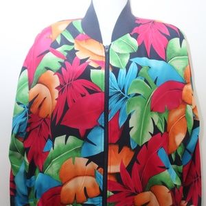 80's Vintage "TAN JAY" Patterned Bomber Jacket